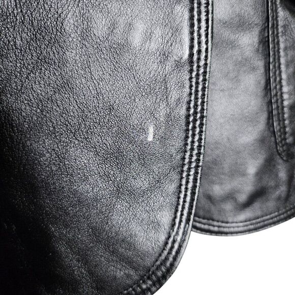 Gianna Lorenzi Leather Motorcycle Jacket Womens Size XS Black Lambskin - Picture 3 of 7